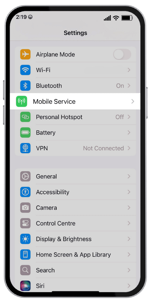 Look for mobile services